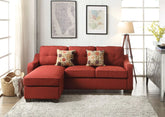 Cleavon II Red Linen Sectional Sofa Model 53740 By ACME Furniture